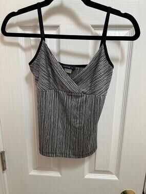 Katie K Spaghetti Strap Top Size Small Black/Gray